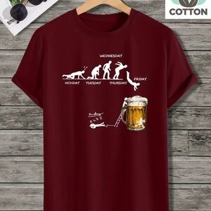 Men's Maroon Graphic T-Shirt